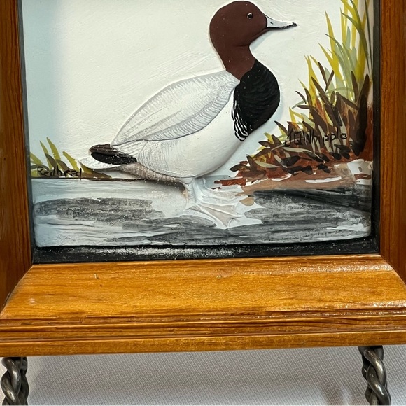 RARE Joseph Quinn Whipple Redhead Canvasback Duck 3D Shadowbox Painting Signed - Picture 4 of 16